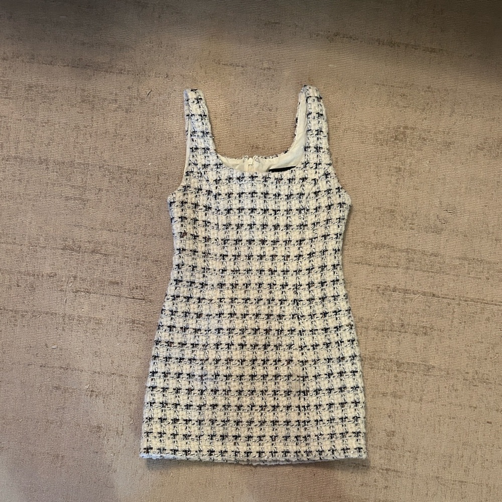 Katie J NYC White and Black Tweed Dress